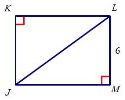 Given that the rectangle above has an area of 48 square units, find m angle klj. round the answer to