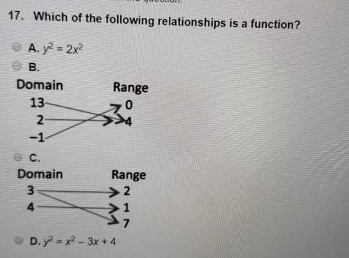 Which of the following relationships is function ? a.y^2=2x^2b. domai