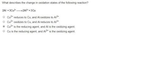 What describes the change in oxidation states of the following reaction