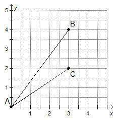 What is the area of triangle abc?  2.5 square units 3 square units 3.5 squar