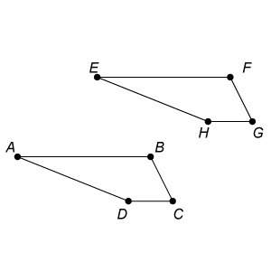 Quadrilateral efgh is the result of a translation of quadrilateral abcd . ab is parallel to dc in th