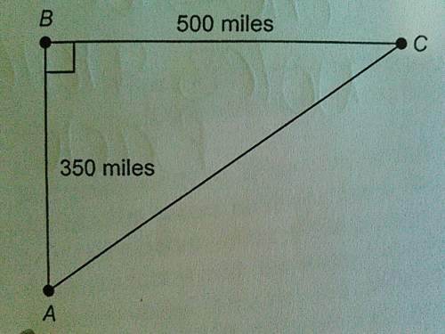 City a is 350 miles due south of city b. city c is 500 miles due east of city b. what is the measure