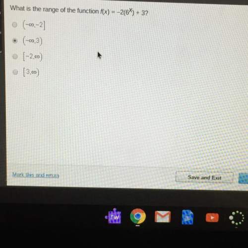 What is the range of the function f(x) = -2(6^x) +3?  answer is b