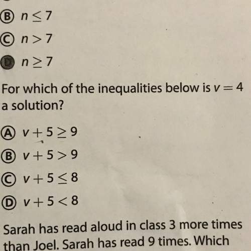 For which of the equalities below is v= 4 a solution