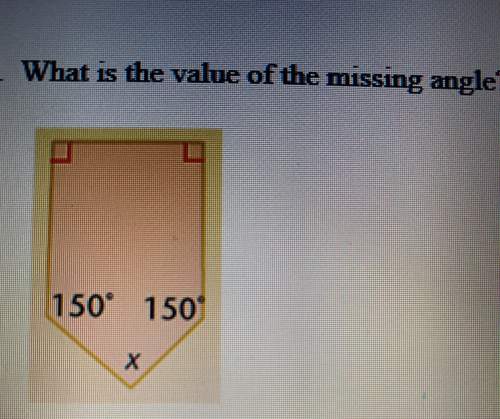 1. what is the value of the missing angle.  a 50 b 60 c 100 d 240