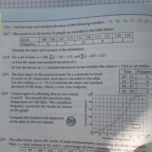 Q18 pl  answers should be:  mean- 12.25 s.d- 0.805 and it is an outlie