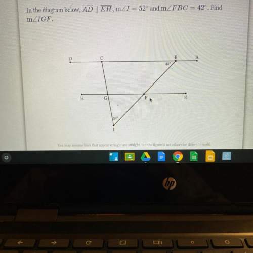 If line ad is parallel to line eh, and the measure of angle i is 52 degrees and the measure of angle