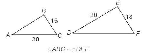 Which of the following are the measures of sides ab and df?