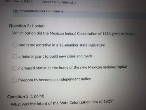 Which option did the mexican federal constitution of 1824 grant to texas