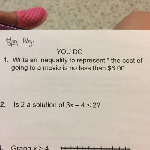Write an inequality to represent the cost of going to a movie is no less than $6.00