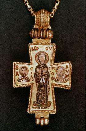 Use this image of byzantine art to answer the following question:  what does this image