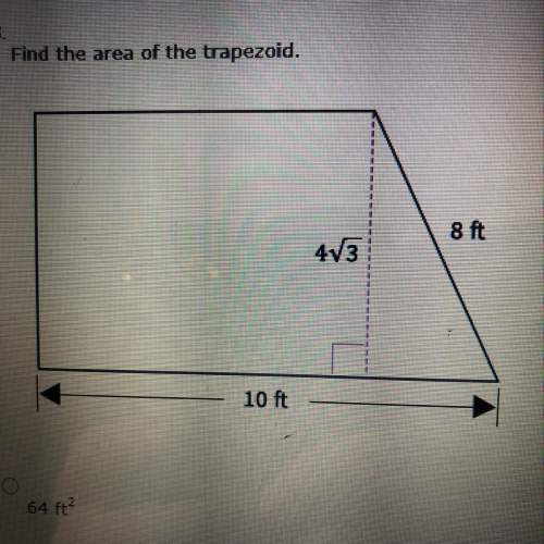 Find the area of the trapezoid. answer option: 64ft, 48sqrt3, 32sqrt3, 54sqrt3