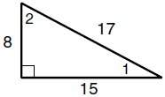 Given cot a = 8/15, which angle is a?