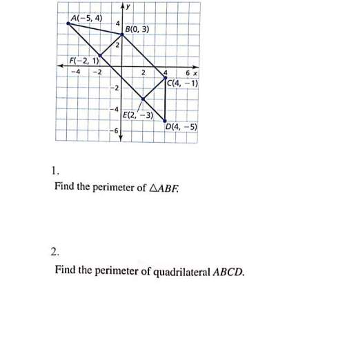 Find the perimeter of abf, find the perimeter of quadrilateral abcd.