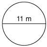 Find the area of the following circle. 379.94 m2 34.54 m2 94.985