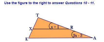 Use the figure below to answer questions 10-11. 10. given that segment xr and segment ea