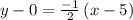 y-0=\frac{-1}{2}\left(x-5\right)