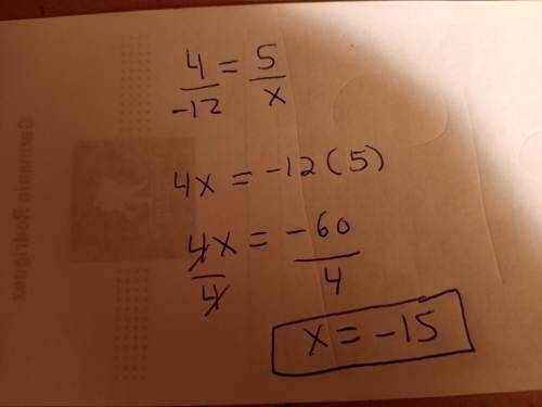 Find x when y=-12 if y= 4 when x=5