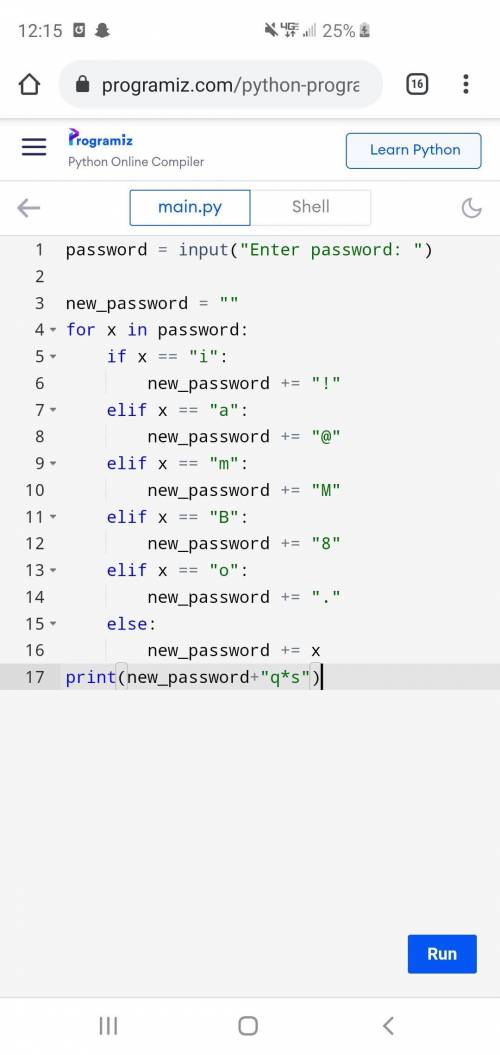 4.15 LAB: Password modifier