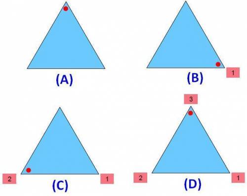 Select all the figures with 180° rotation symmetry.

A. image A: right, isosceles triangle
B. Image