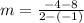 m=\frac{-4-8}{2-\left(-1\right)}