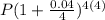 P(1+\frac{0.04}{4})^{4(4)}