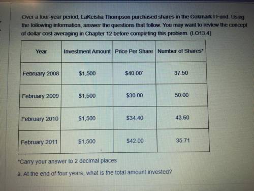 Over a four year period lakeisha thompson purchased shares in the oakmark i fund