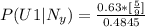 P(U1 | N_y ) = \frac{0.63 * [\frac{5}{9} ] }{0.4845 }