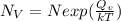 N_V =N exp(\frac{Q_v}{kT})