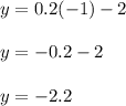 y=0.2(-1)-2\\\\y=-0.2-2\\\\y=-2.2