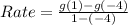 Rate = \frac{g(1) - g(-4)}{1 - (-4)}