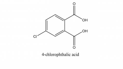 Draw the structure of 4-chlorophthalic acid in the window below.