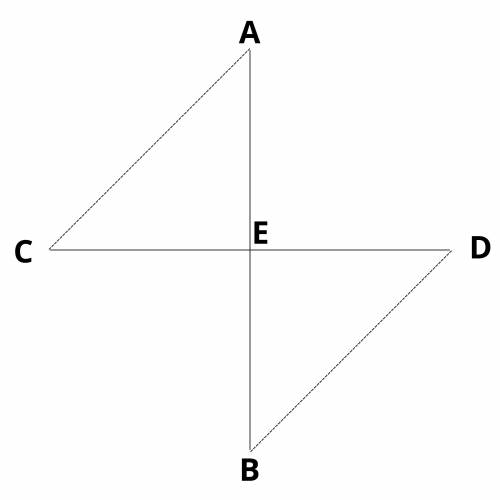 Let's say you have two line segments, AB and CD which bisect each other at point E. Explain why AC =