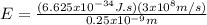 E = \frac{(6.625 x 10^{-34} J.s)(3 x 10^8 m/s)}{0.25 x 10^{-9} m}