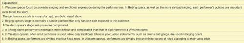 Please help me.

List five differences between Beijing Opera and Revolutionary Beijing Opera
Explain