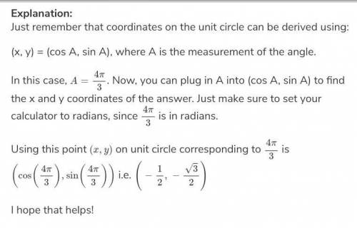 Use the unit circle to find the point (x,y) that corresponds to the real number t