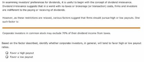 In examining investors’ preferences for dividends, it is useful to begin with the concept of dividen