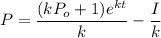 P =\dfrac{ (kP_o+1)e^{kt}}{k} - \dfrac{I}{k}