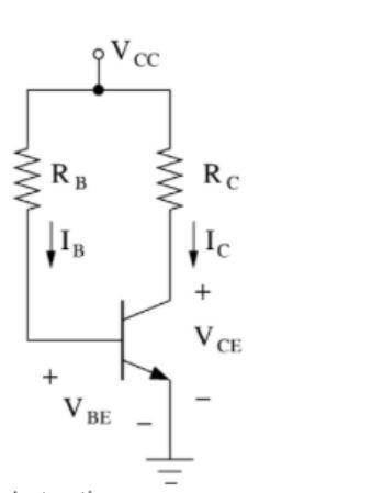 Find R subscript C and R subscript B in the following circuit such that BJT would be in the active r