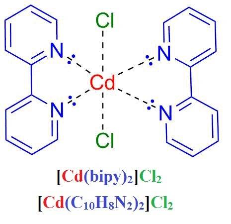 Bis(bipyridyl)cadmium(ii) chloride write the chemical formula