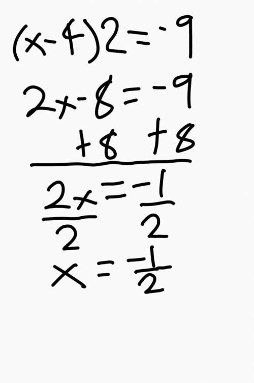(x – 4)2 = -9 has no real solution