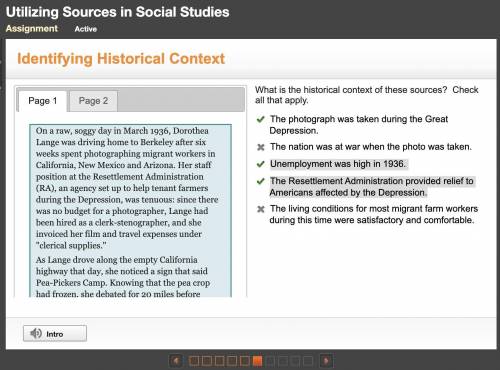 What is the historical context of these sources? Check all that apply.

The photograph was taken dur