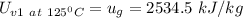 U_{v1 \ at \ 125^0C} = u_g = 2534.5 \ kJ/kg