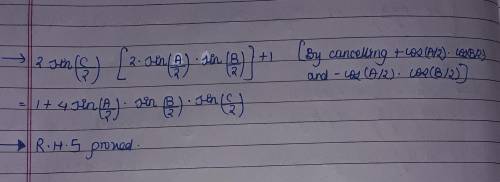 If A+B+C=180c) cos A + cos B + cos C = 1+4 sinA/2sinB/2sinC/2