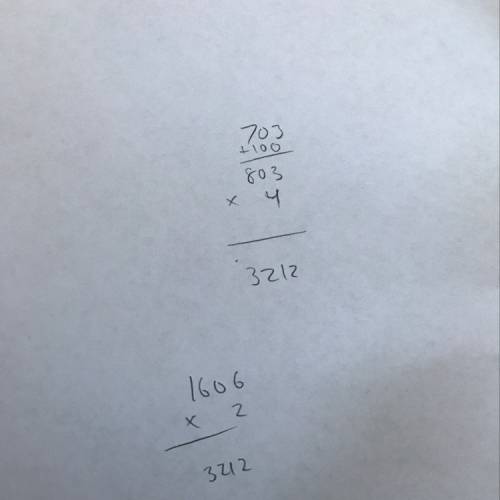 Simple question:  is 4(703 + 100) = 1606 x 2