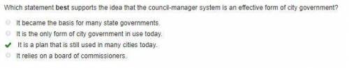 Which statement best supports the idea that the council-manager system is an effective form of city