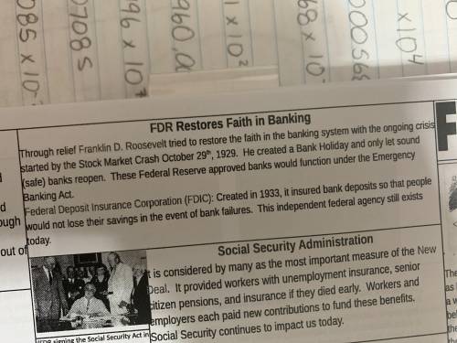 How does FDR restore people's faith in banking ?
(Hint: four letter word that starts with “F”)