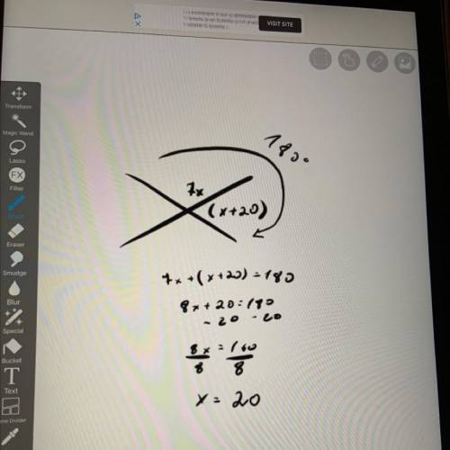 How do you find x in the photo below?