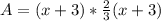 A = (x + 3)*\frac{2}{3}(x+3)
