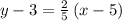 y-3=\frac{2}{5}\left(x-5\right)